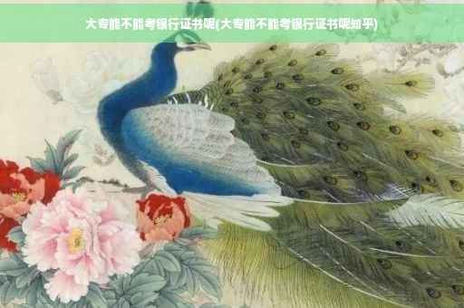 大专能不能考银行证书呢(大专能不能考银行证书呢知乎)