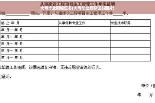 大专毕业职称证书(大专毕业职称证书图片)