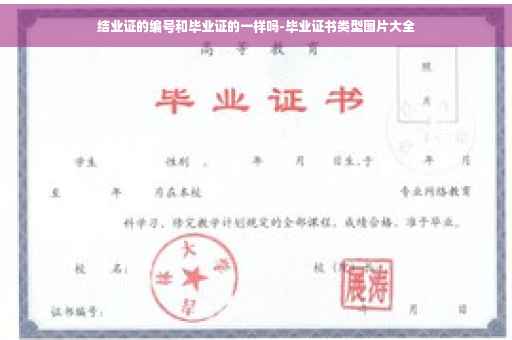 结业证的编号和毕业证的一样吗-毕业证书类型图片大全