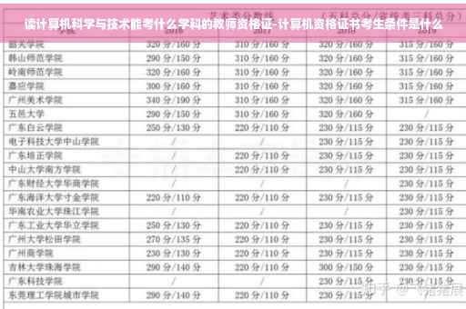 读计算机科学与技术能考什么学科的教师资格证-计算机资格证书考生条件是什么