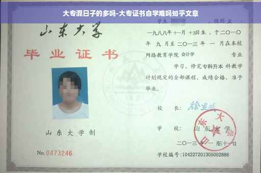 大专混日子的多吗-大专证书自学难吗知乎文章