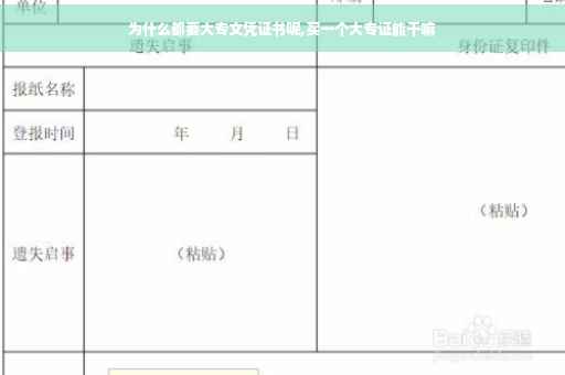 为什么都要大专文凭证书呢,买一个大专证能干嘛