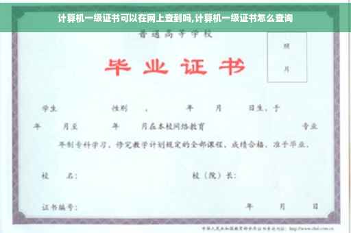 计算机一级证书可以在网上查到吗,计算机一级证书怎么查询