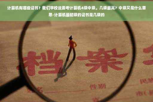 计算机有哪些证书？我们学校说要考计算机4级中级。几级最高？中级又是什么意思-计算机最初级的证书是几级的