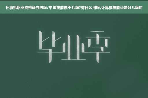 计算机职业资格证书四级/中级技能属于几级?有什么用吗,计算机技能证是分几级的