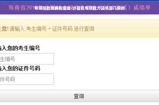 专项技能竞赛有哪些-计算机专项能力证书算几级的