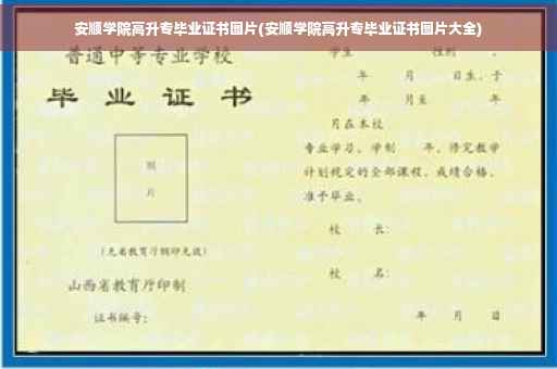 安顺学院高升专毕业证书图片(安顺学院高升专毕业证书图片大全)
