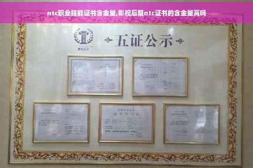 ntc职业技能证书含金量,影视后期ntc证书的含金量高吗