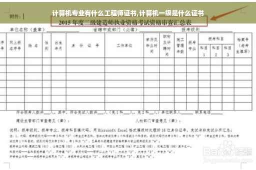 计算机专业有什么工程师证书,计算机一级是什么证书