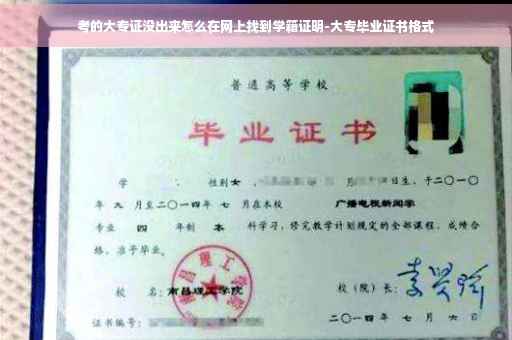 考的大专证没出来怎么在网上找到学籍证明-大专毕业证书格式