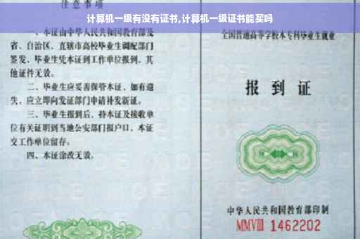 计算机一级有没有证书,计算机一级证书能买吗