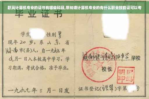 职高计算机专业的证书有哪些科目,想知道计算机专业的有什么职业技能证可以考