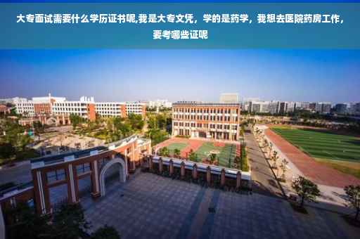 大专面试需要什么学历证书呢,我是大专文凭，学的是药学，我想去医院药房工作，要考哪些证呢