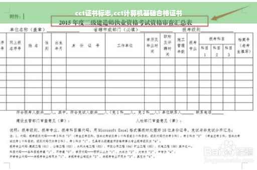 cct证书标志,cct计算机基础合格证书