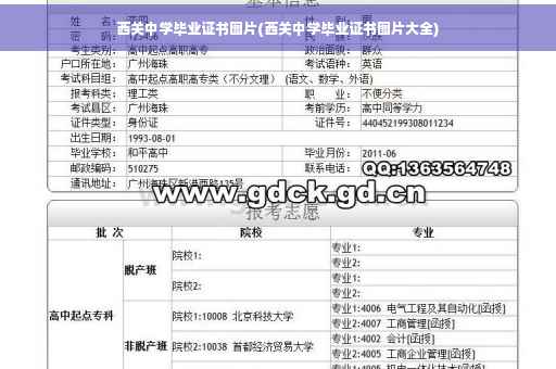 西关中学毕业证书图片(西关中学毕业证书图片大全)