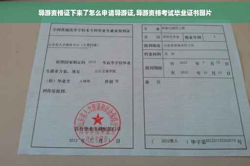 导游资格证下来了怎么申请导游证,导游资格考试毕业证书图片