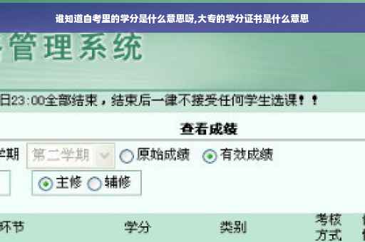 谁知道自考里的学分是什么意思呀,大专的学分证书是什么意思