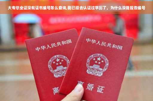 大专毕业证没有证书编号怎么查询,我已经去认证过学历了，为什么没我报告编号