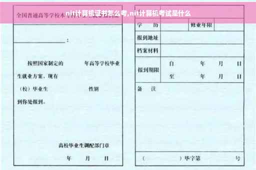 nit计算机证书怎么考,nit计算机考试是什么