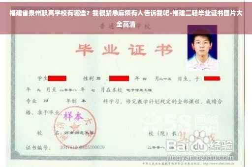 福建省泉州职高学校有哪些？我很紧急麻烦有人告诉我吧-福建二轻毕业证书图片大全高清