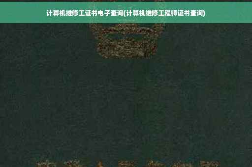 计算机维修工证书电子查询(计算机维修工程师证书查询)