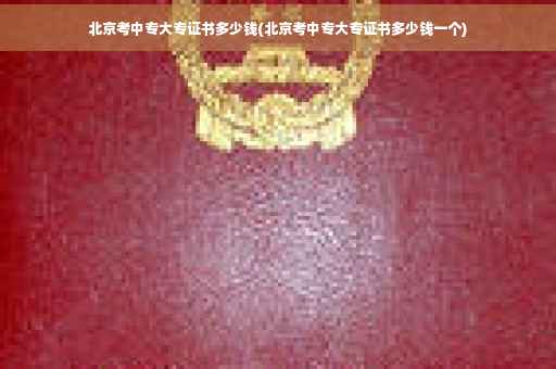 北京考中专大专证书多少钱(北京考中专大专证书多少钱一个)