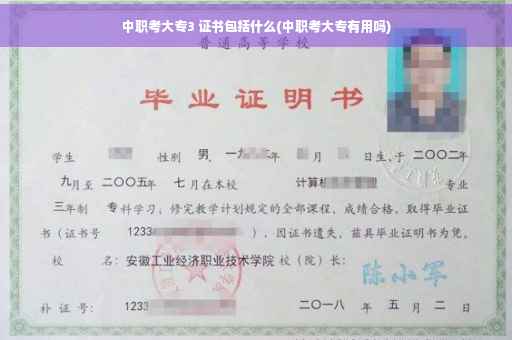 中职考大专3 证书包括什么(中职考大专有用吗)
