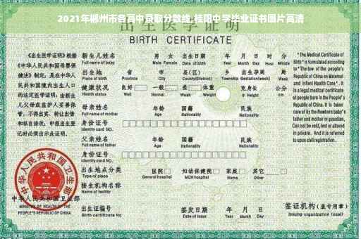 2021年郴州市各高中录取分数线,桂阳中学毕业证书图片高清