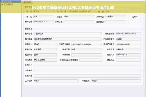 3+2专本贯通毕业证什么样,大专毕业证书图片山东