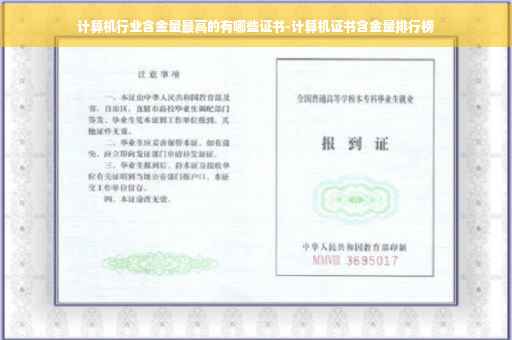 计算机行业含金量最高的有哪些证书-计算机证书含金量排行榜