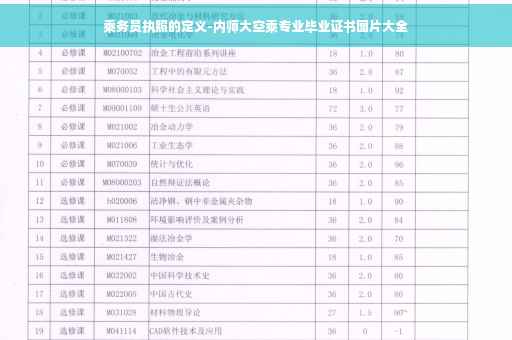 乘务员执照的定义-内师大空乘专业毕业证书图片大全