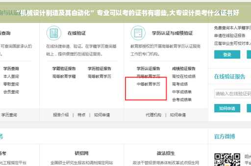 “机械设计制造及其自动化”专业可以考的证书有哪些,大专设计类考什么证书好