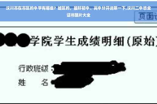 汉川市在市区的中学有哪些？城区的，最好初中、高中分开说明一下,汉川二中毕业证书图片大全