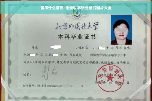 各尔什么意思-朱泾中学毕业证书图片大全