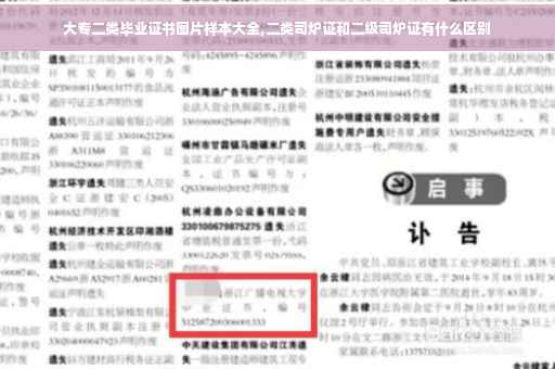 大专二类毕业证书图片样本大全,二类司炉证和二级司炉证有什么区别