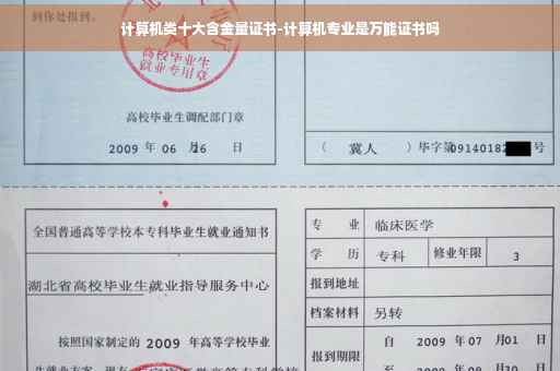 计算机类十大含金量证书-计算机专业是万能证书吗