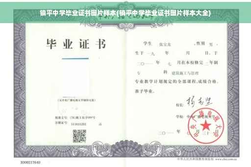 镇平中学毕业证书图片样本(镇平中学毕业证书图片样本大全)