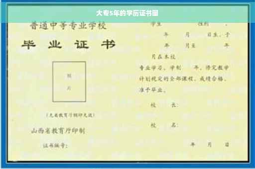 大专5年的学历证书图