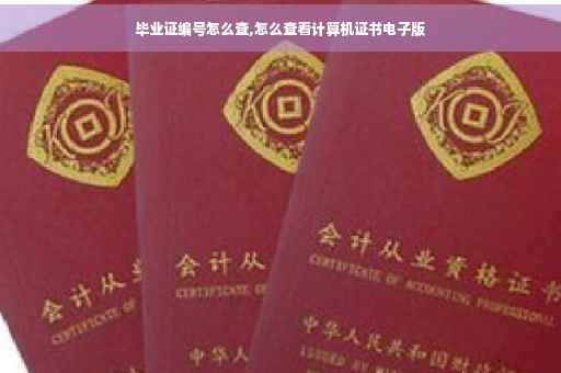 毕业证编号怎么查,怎么查看计算机证书电子版