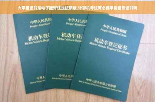 大学里证书是电子版好还是纸质版,计算机考试有必要申请纸质证书吗
