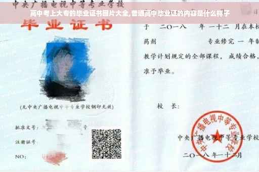 高中考上大专的毕业证书图片大全,普通高中毕业证的内容是什么样子