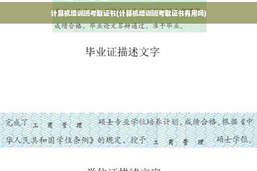 计算机培训班考取证书(计算机培训班考取证书有用吗)