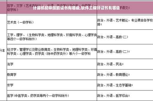 计算机初级技能证书有哪些,软件工程师证书有哪些