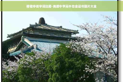 柳敬亭传字词注释-南渡中学高中毕业证书图片大全