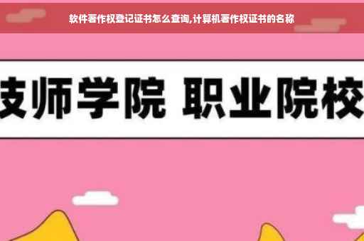 软件著作权登记证书怎么查询,计算机著作权证书的名称