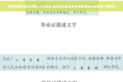 各校本科毕业证书图片大全高清,春季高考和夏季高考取得的毕业证是一样的吗