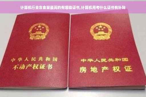 计算机行业含金量最高的有哪些证书,计算机用考什么证书有补贴
