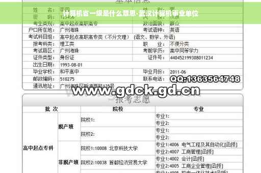 计算机省一级是什么意思-武汉计算机事业单位