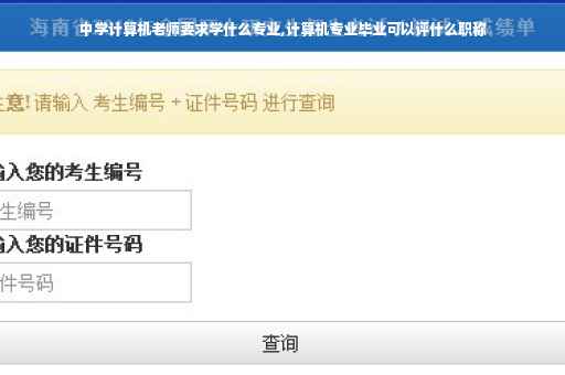 中学计算机老师要求学什么专业,计算机专业毕业可以评什么职称