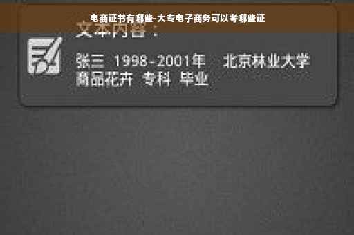 电商证书有哪些-大专电子商务可以考哪些证